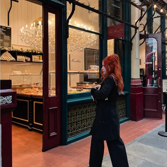 Elegant Black Pea Coat - Picture 2 of 4